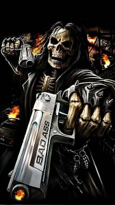 Create meme: skeleton with a gun, skull fantasy, skeleton with a gun