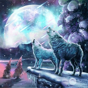 Создать мем: алмазная картина снежный волк, волк, картина волка