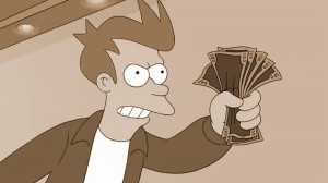 Create meme: GIF shut up and take my money, fry meme money, futurama