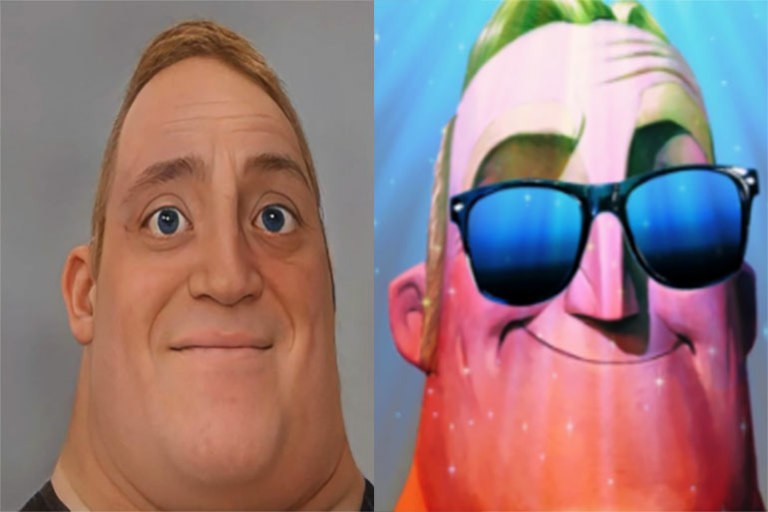 Создать мем: mr incredible canny, uncanny mr incredible, жуткие лица мистер исключительный