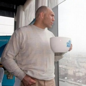 Create meme: Nikolai Valuev, Kolya Valuev two thirteen, Valuev in the subway