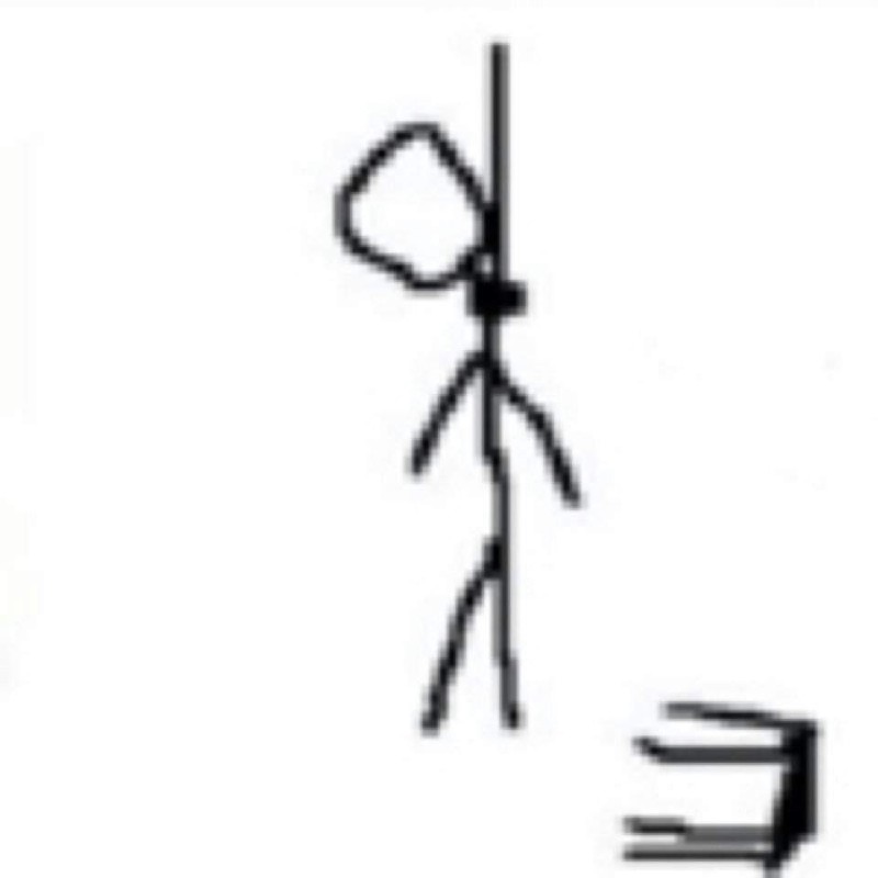 Create meme: stickman hanged, man hanged himself meme, the hanging stickman