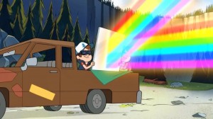 Create meme: dipper with mirror, Gravity Falls, gravity falls rainbow reflection