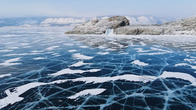 Create meme: winter Baikal, Baikal in winter ice, ice on Lake Baikal