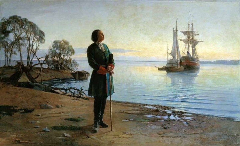 Create meme: painting Peter the Great, Peter the Great 's navy 1, Peter the Great on the shore of the Gulf of Finland 1846 Aivazovsky