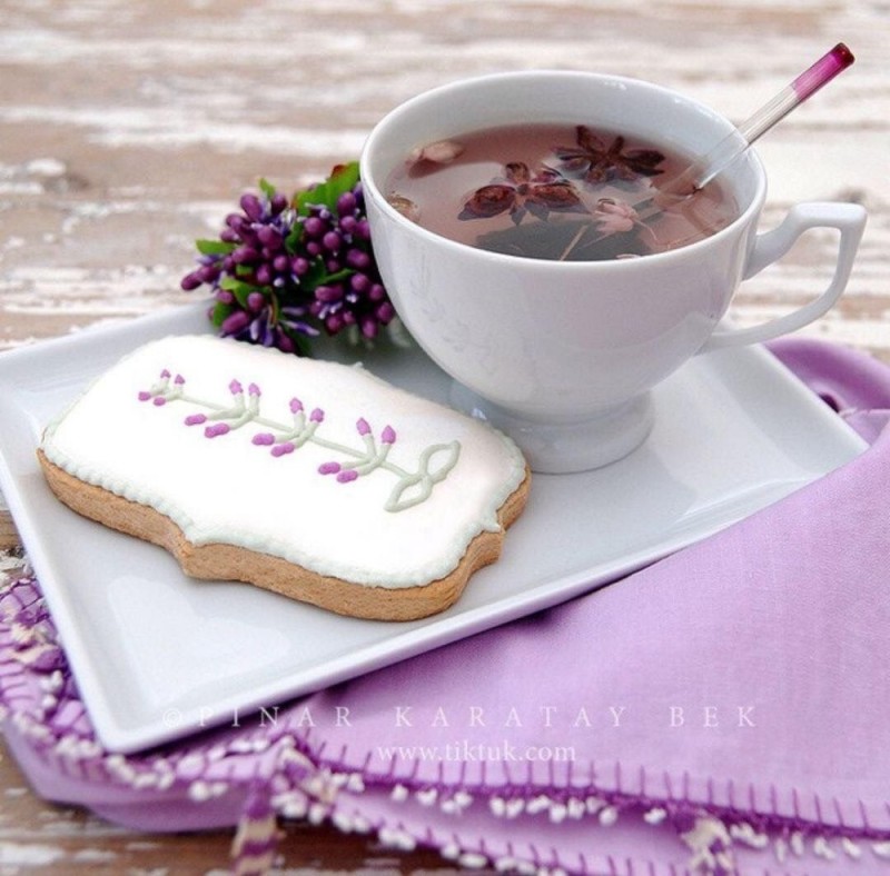 Create meme: lavender tea, lavender breakfast, lavender tea