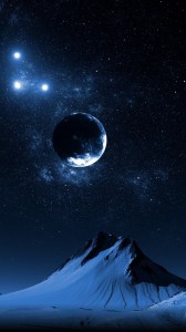 Создать мем: ночной пейзаж, ночное небо, вид с луны