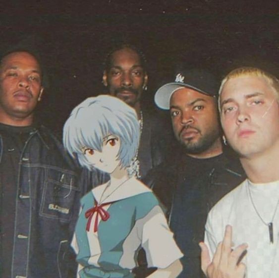 Create meme: Ayanami Ray Kinney, Eminem and Dr. Dre, Eminem and Snoop Dogg