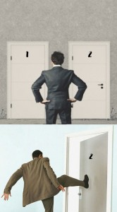 Create meme: meme three doors, the door meme, people