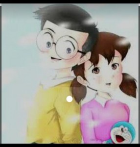Создать мем: love story, nobita, doraemon