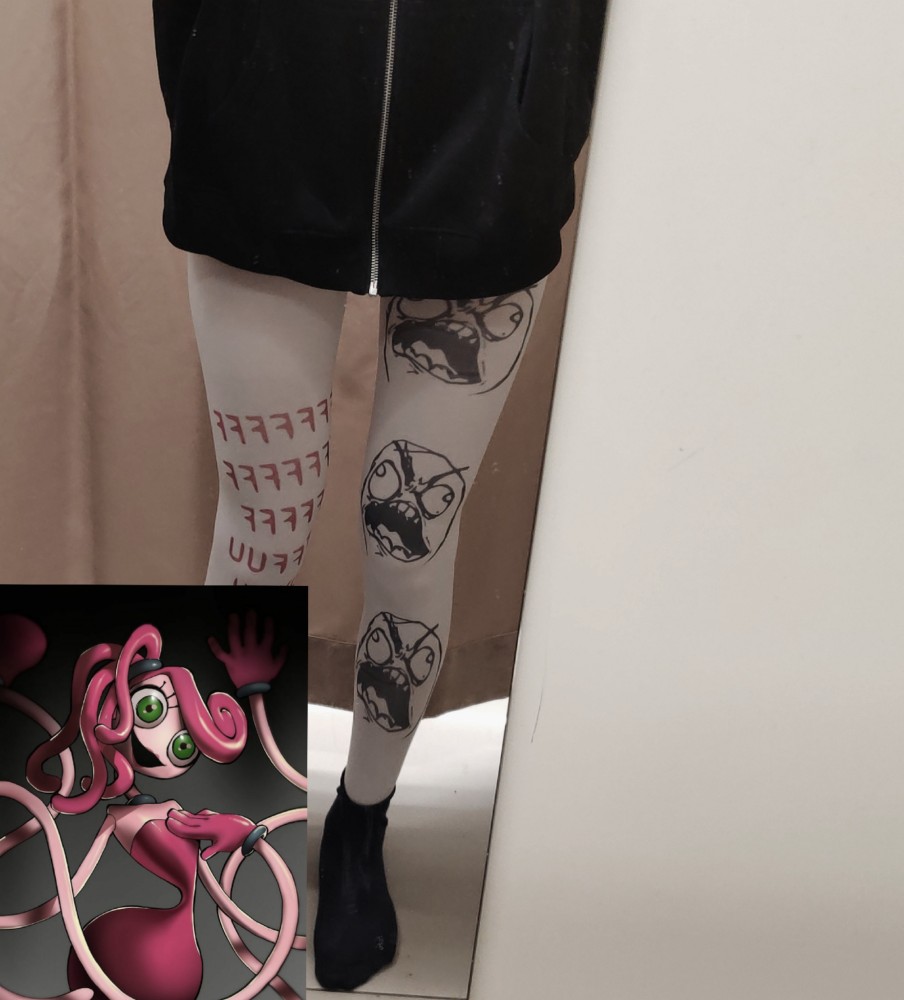 Create meme: women's leggings, stockings female, printed leggings