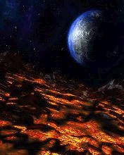 Create meme: space art , space, green magma planet