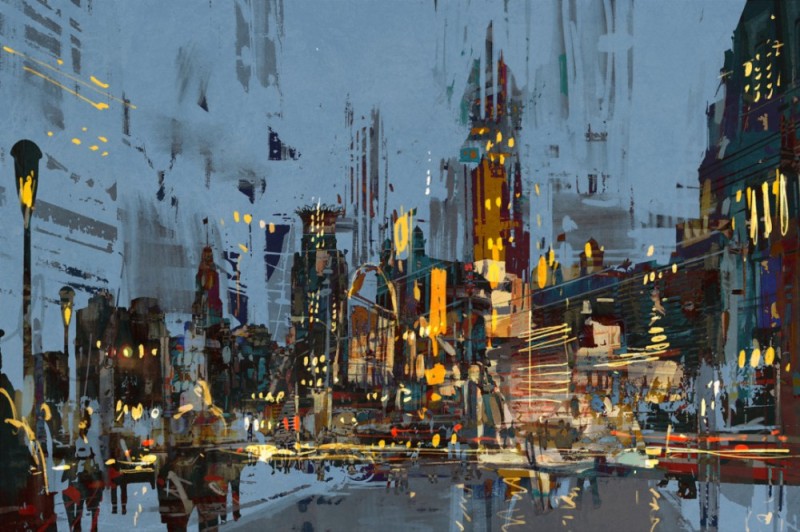 Create meme: cal gadjum paris, Painting an urban landscape, Jeremy Mann urban landscapes