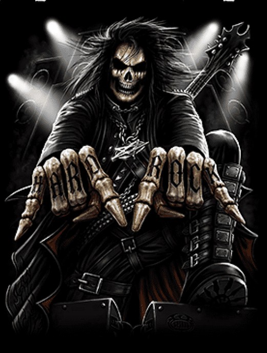 Create meme: heavy metal art, rock skeleton, rock skull