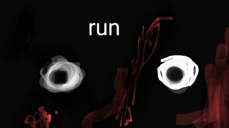 Create meme: scary inscriptions, run run, limbo game