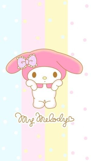 Создать мем: my melody, мелоди хелло китти, милые обои на айфон для девочек