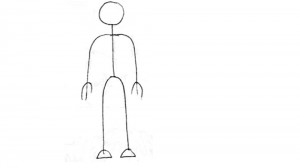 Create meme: to draw a person for kids, a puppet figure in stages, human figure drawing for children