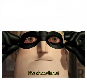 Создать мем: gru meme, суперсемейка боб парр, its showtime суперсемейка