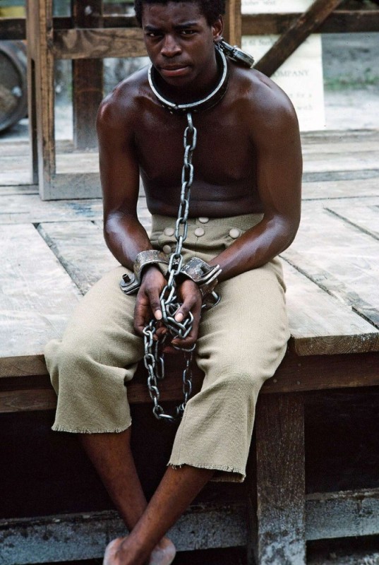 Create meme: Roots (1977) TV series, Kunta kinte movie, a negro on a chain