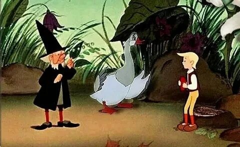 Create meme: cartoon the enchanted boy Nils, The Enchanted Boy 1955, adventures of Nils with wild geese