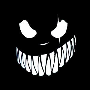 Create meme: the smile on black background, evil smile pattern, the evil smile on black background