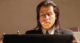 Create meme: pulp fiction Vincent VEGA, pulp fiction , Pulp fiction we're happy vincent