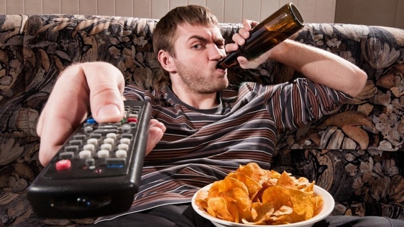 Create meme: sofa critic , unhealthy lifestyle, bad habits