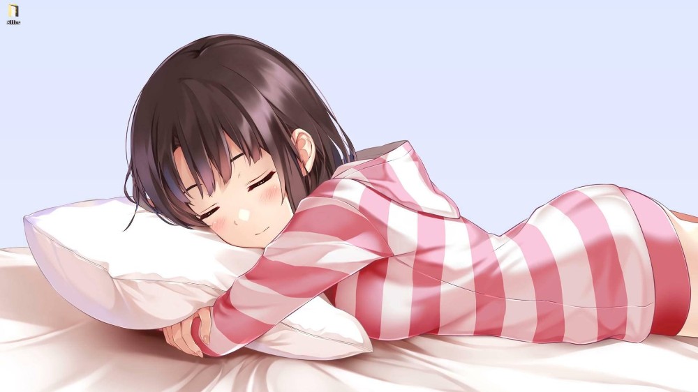 Создать мем обои спящая аниме тян спит аниме аниме девушка лежит на животе Картинки Meme 9599
