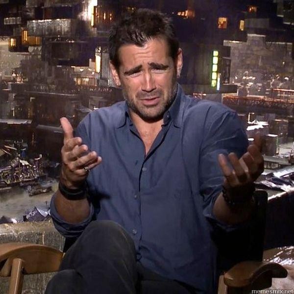 Create meme: surprised meme , Colin Farrell memes, a frame from the movie