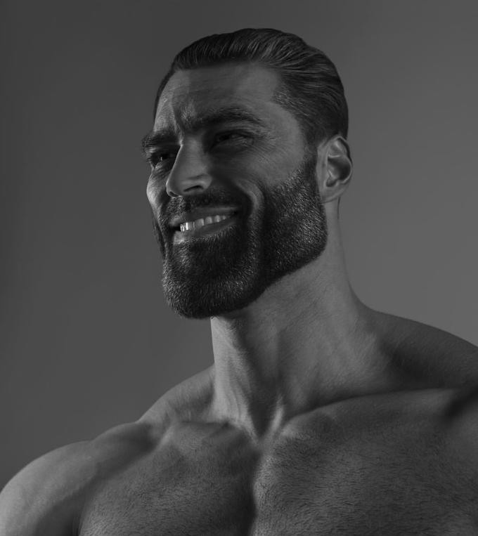 Create meme: Jock with a beard, ernest khalimov model, gigachad ernest halimov