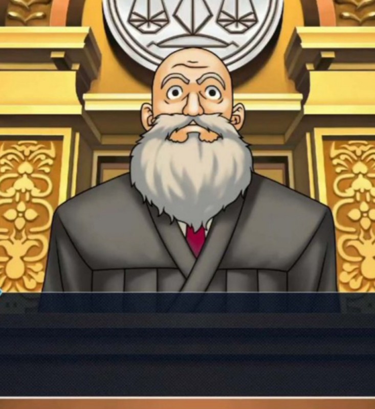 Создать мем: феникс райт судья, годот ace attorney, phoenix wright ace attorney судья