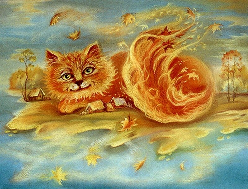 Create meme: Svetlana Krotova is an artist, Svetlana Krotova is the artist of the painting cats, painting red cat