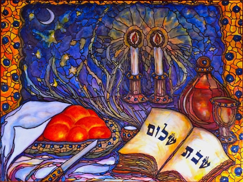 Create meme: Marc Chagall Shabbat, Shabbat Shalom paintings, Shabbat Shalom on the pace