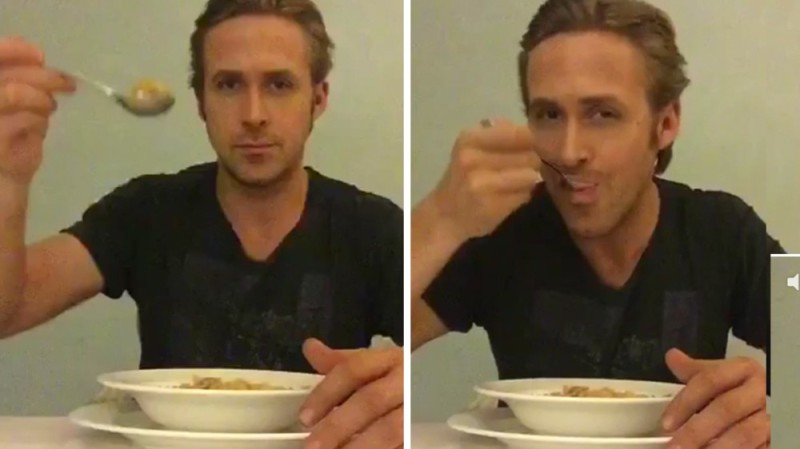 Create meme: Ryan Gosling , Ryan gosling is funny, Ryan Gosling with a spoon