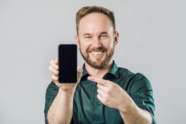 Create meme: The man shows the phone screen, keeps the phone, a man holding a phone