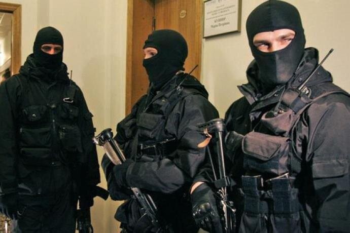 Create meme: federal security bureau, The FSB in masks, raider seizure