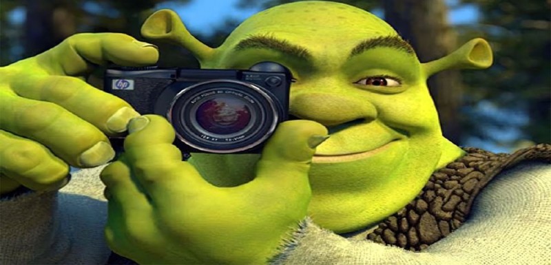 Create meme: Shrek with camera, KEK Shrek, shrek memes