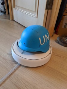 Create meme: helmet un peacekeeper, helmet un, helmet construction