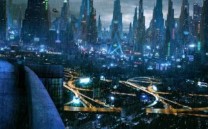 Создать мем: город огней, город будущего, sci fi