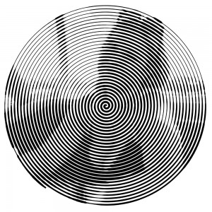 Create meme: black and white spiral