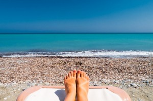 Create meme: photo of male and female legs on the beach, vacation, Leg