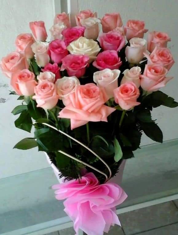 Create meme: pink roses , flowers bouquet with wishes, a bouquet of roses 