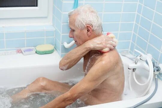 Create meme: hygiene in old age, An elderly man in the bathroom, the man in the bathroom