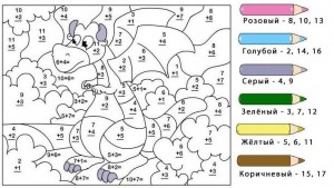 Создать мем: математические раскраски 3 класс, примеры до 10 раскраска, математические раскраски для дошкольников