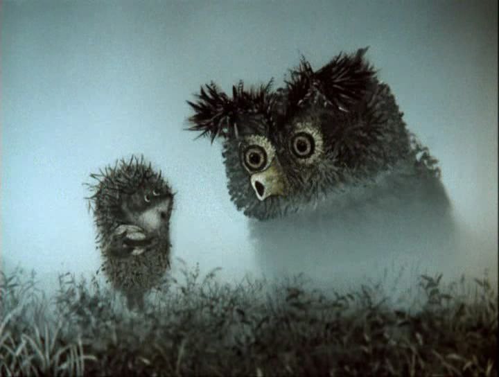 Create meme: owl hedgehog in the fog, Norstein the hedgehog in the fog illustrations, hedgehog in the fog crazy