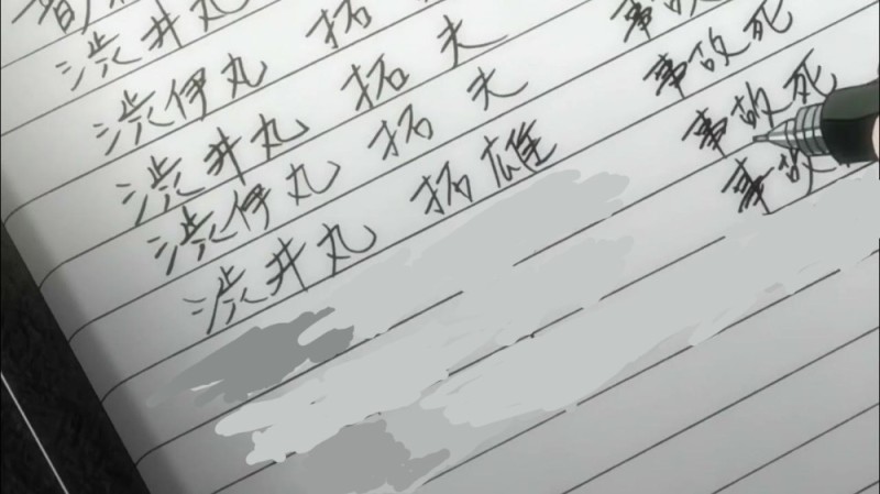 Create meme: light writes in the notebook of death, Kira writes down the names in the death note, death notebook