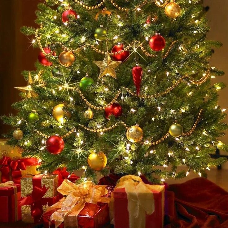 Create meme: Christmas tree, gifts under the tree, new year tree 