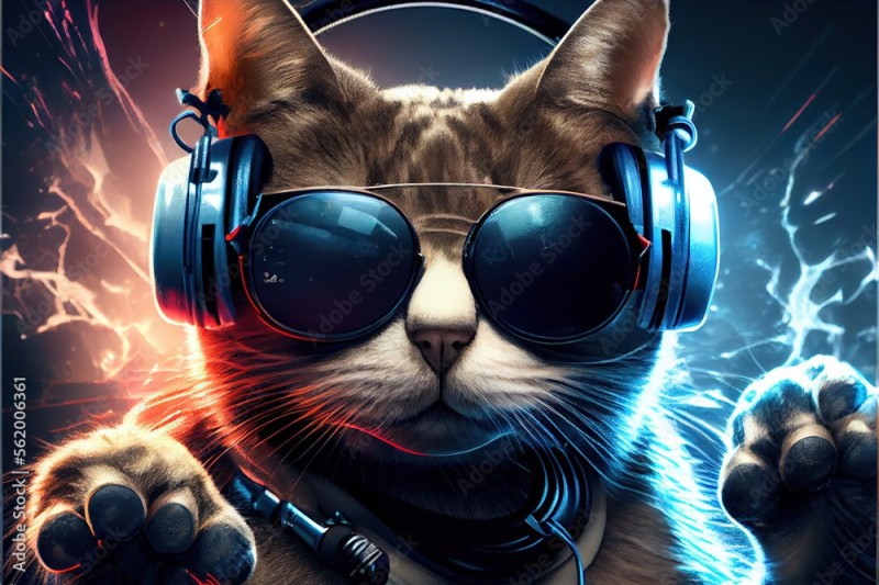 Create meme: cats , cat with headphones, cat 