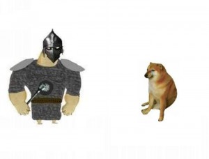 Create meme: doge, armor, knight