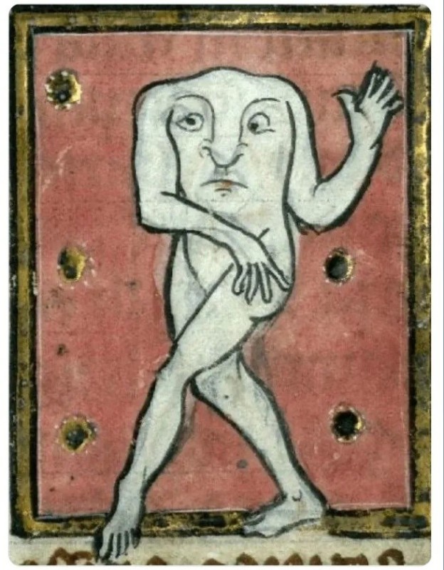 Create meme: blemmies of the Middle Ages, medieval bestiary, strange paintings of the middle ages